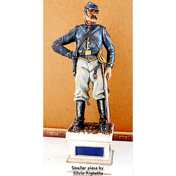 Rare 24" Civil War Union Cavalry Soldier Chalkware Statue Similar to Cacciapuoti - Picture 16 of 16